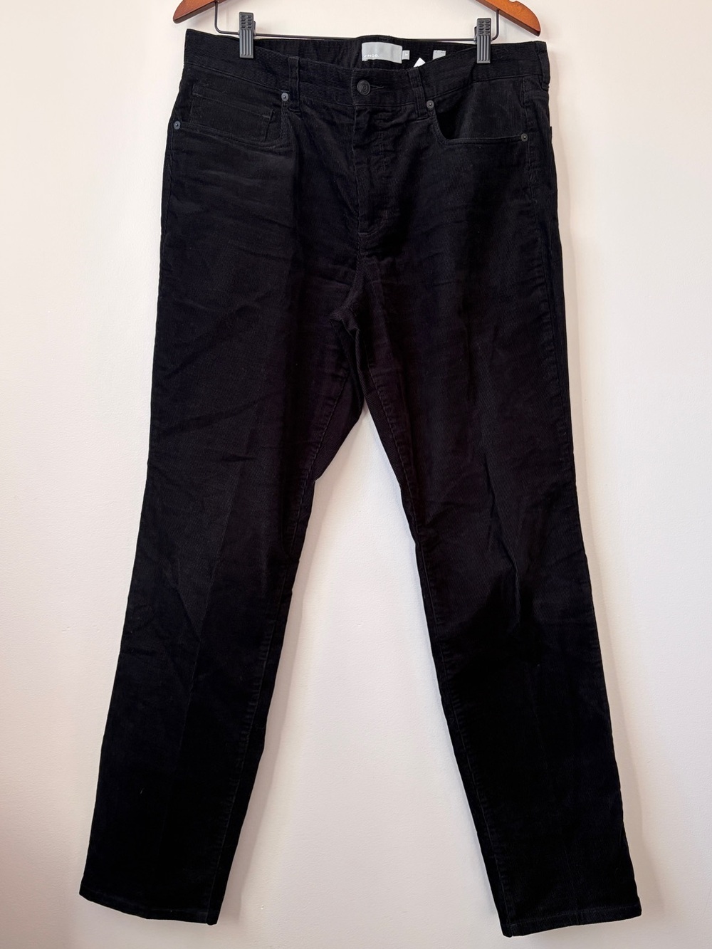 Vince Men's Black Italian Fabric Corduroy Straight Leg Pants 34